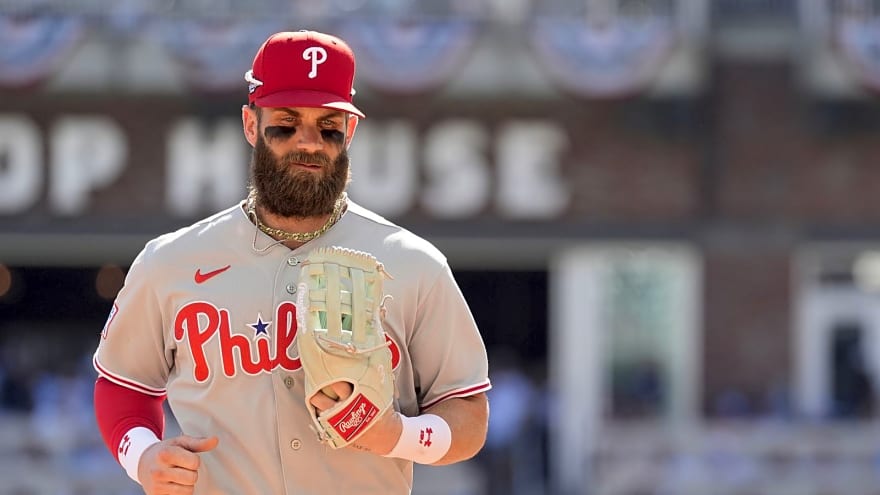Phillies' Bryce Harper Reacts To Heartbreaking Loss To Braves In Game 1