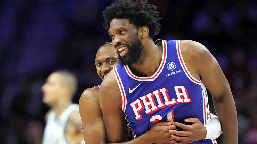 Even 76ers’ Joel Embiid was in shock after smooth transition dunk
