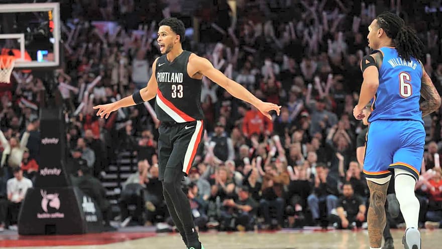 Blazers gives Thunder first loss but not before bizarre ending