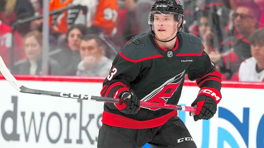 Hurricanes Jackson Blake drops hilarious self-own on playoff beard
