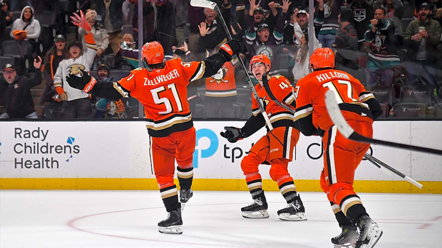 Ducks’ Olen Zellweger joins exclusive club after OT winner vs. Mammoth