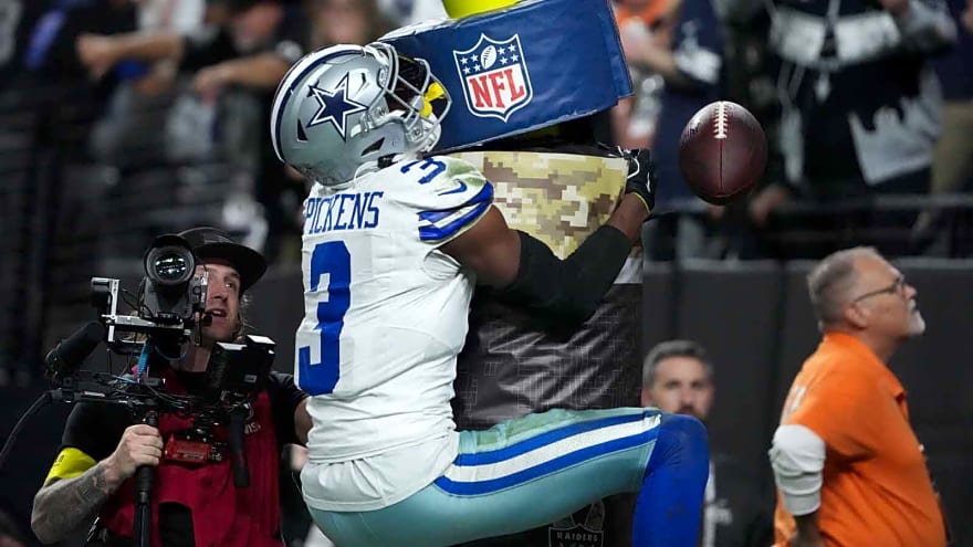 NFL fines Cowboys WR George Pickens $26,085 for MNF goalpost celebration