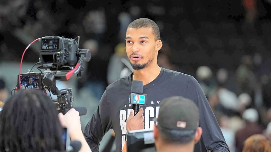 Watch Spurs’ Victor Wembanyama slide down railway at All-Star Weekend: ‘Be careful Vic’