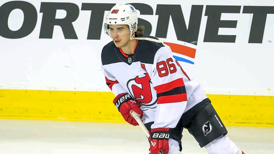Devils’ Luke Hughes suffers dislocated shoulder in win over Flames