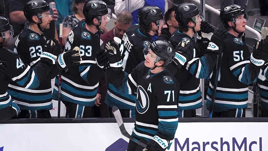 Watch Sharks’ Macklin Celebrini notch his 100th point of sophomore season