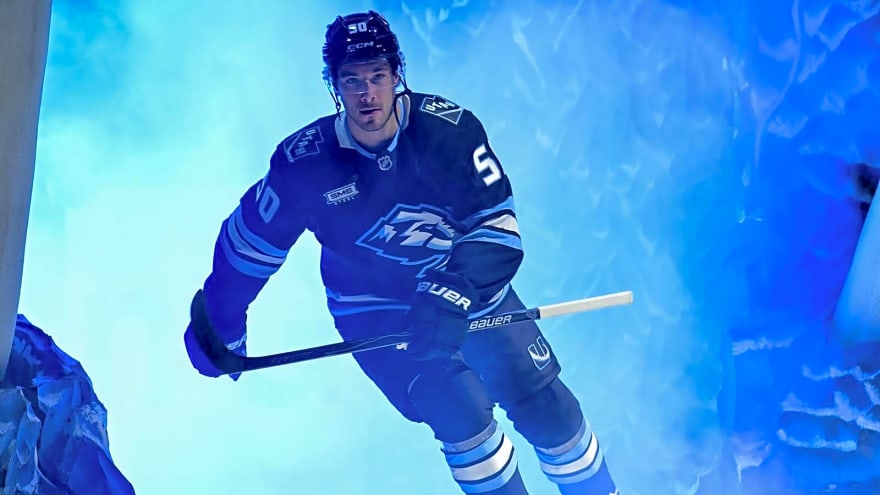 Mammoth’s Sean Durzi erupts on Lightning’s Declan Carlile while in penalty box