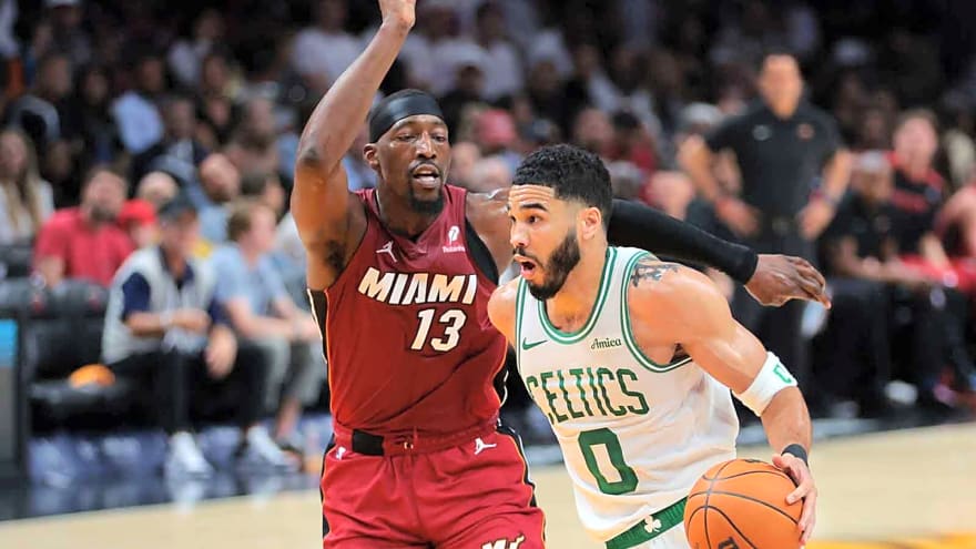 Bam Adebayo playfully ribs Jayson Tatum for still being out of shape after Heat-Celtics