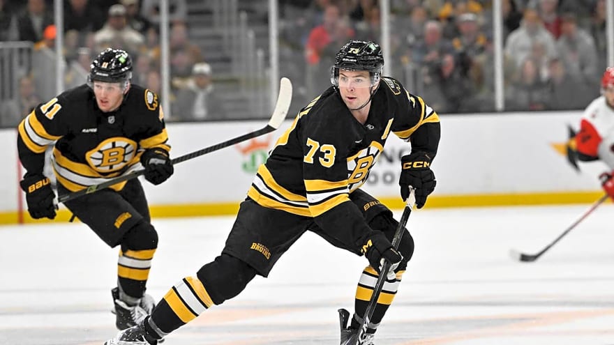 Marco Sturm challenges Bruins defenders amid Charlie McAvoy injury