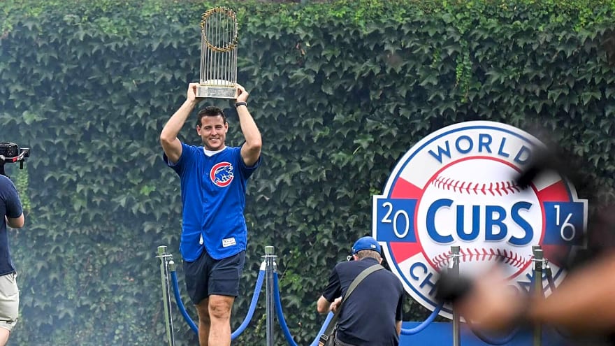 Watch Anthony Rizzo’s epic World Series Trophy walk during Cubs’ 10-year anniversary