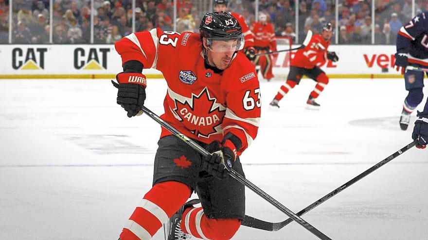 Team Canada makes Brad Marchand practice tweak before Olympic opener