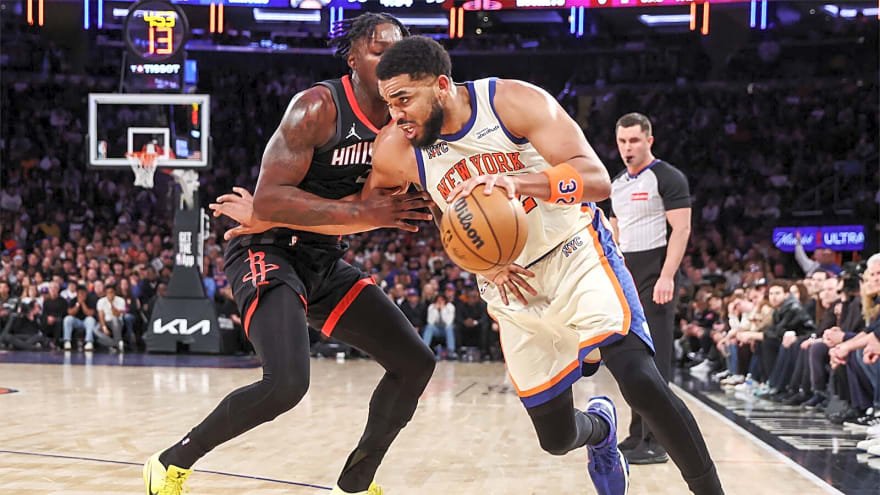 Shaq pushes Karl-Anthony Towns in intense back and forth after Knicks-Rockets game