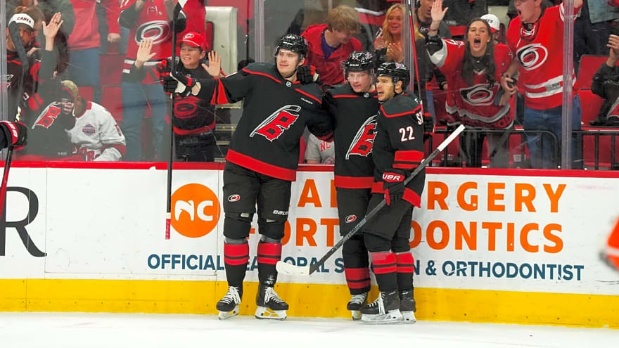 Hurricanes’ Jackson Blake gives ‘unbelievable’ props to Logan Stankoven after Game 1 win over Flyers