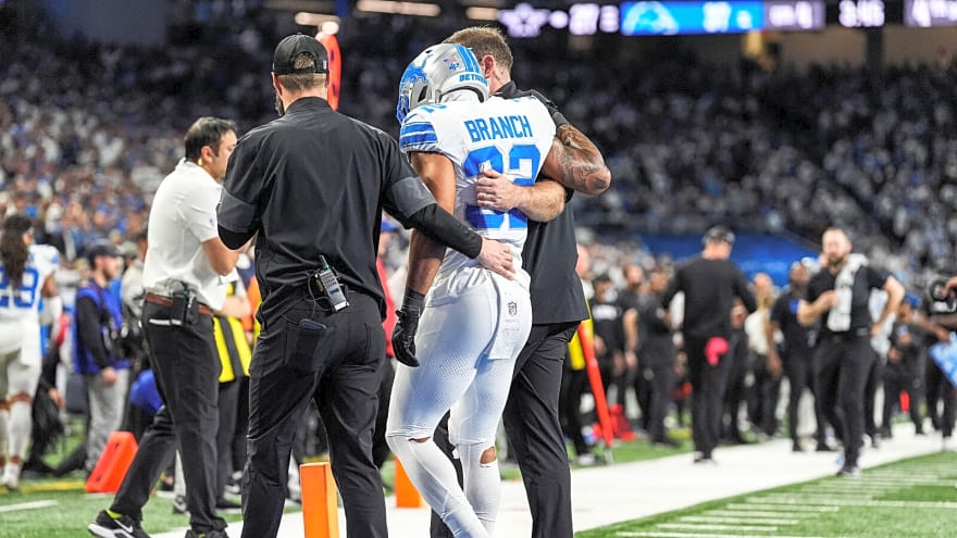 Lions HC Dan Campbell’s crushing reaction to Brian Branch’s season-ending injury