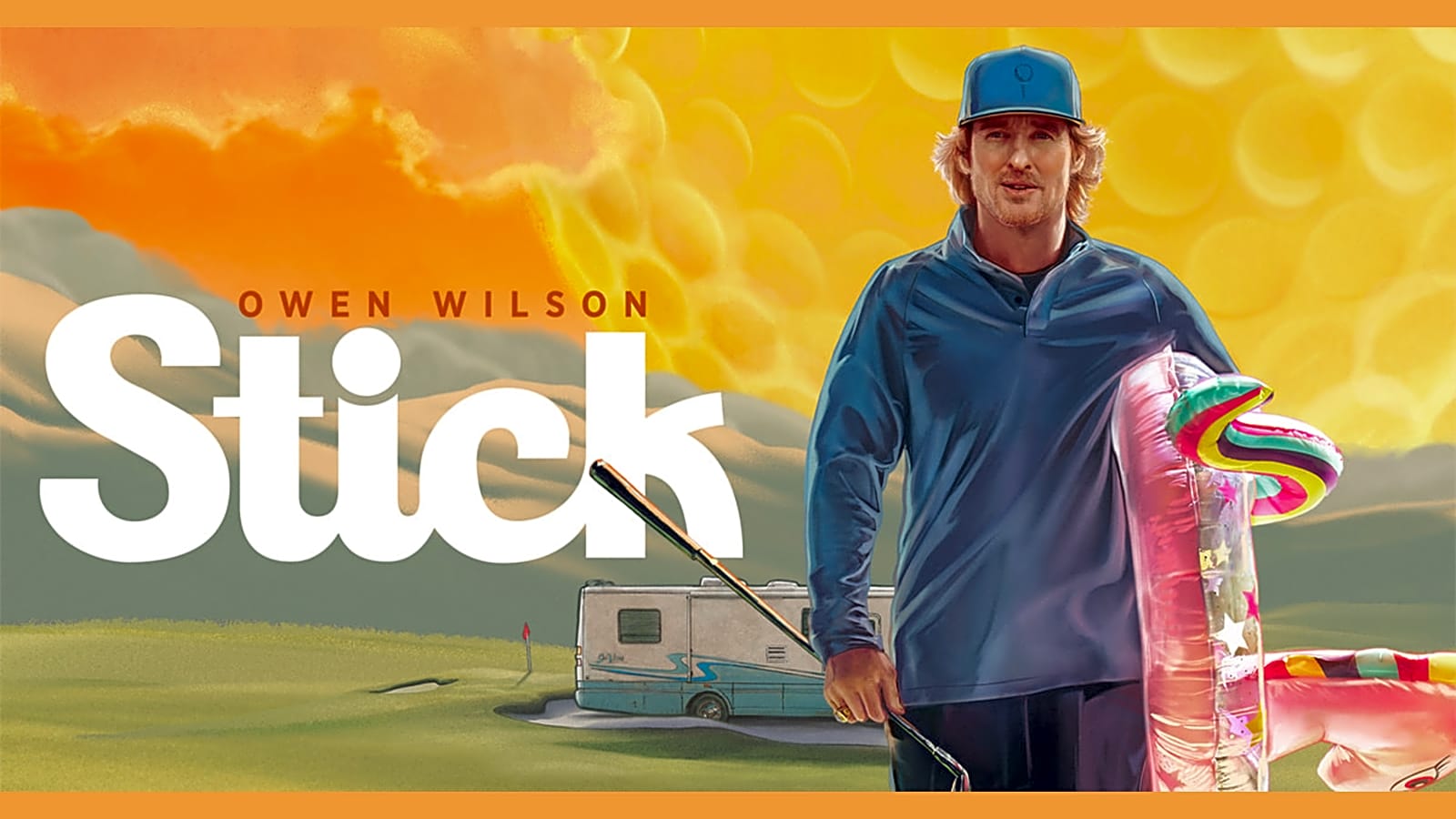 owen wilson on a banner image for the Apple tv+ original show stick