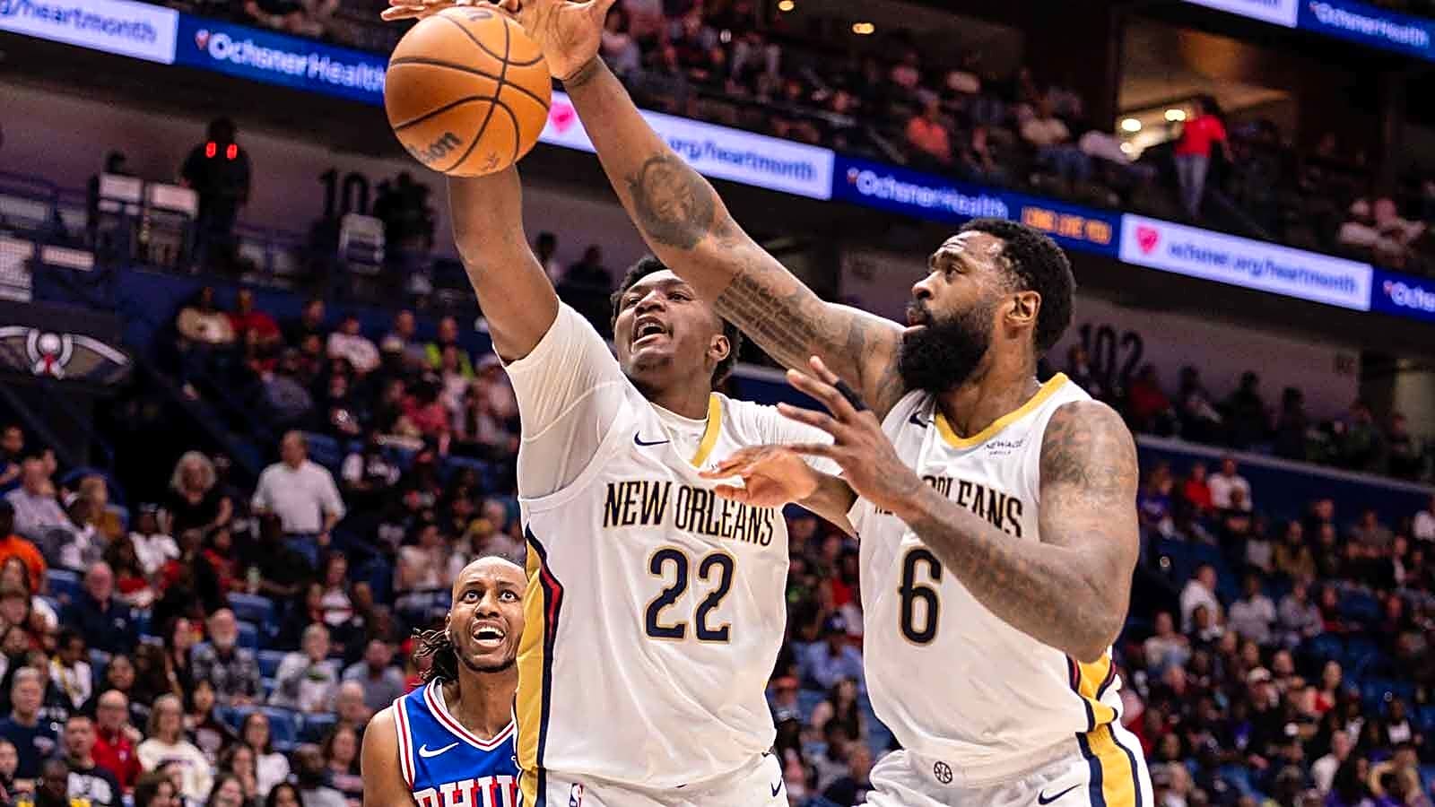Pelicans’ Derik Queen has jokes for DeAndre Jordan after win over 76ers
