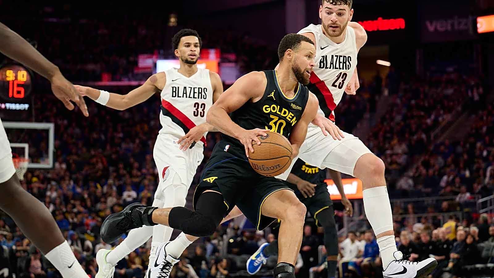 Even Donovan Clingan can’t contain Warriors star Stephen Curry’s 3-point shot