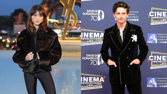 Natalia Dyer and Timothée Chalamet