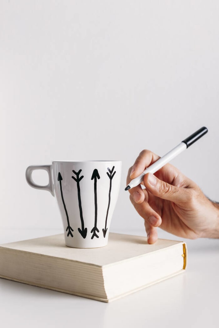 Paint marker coffee mugs