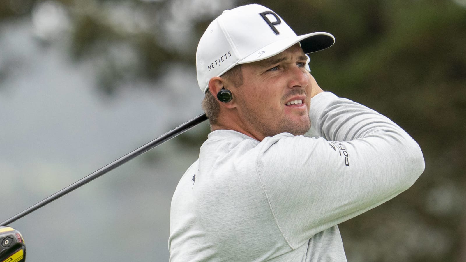 Bryson DeChambeau breaks his driver during PGA Championship