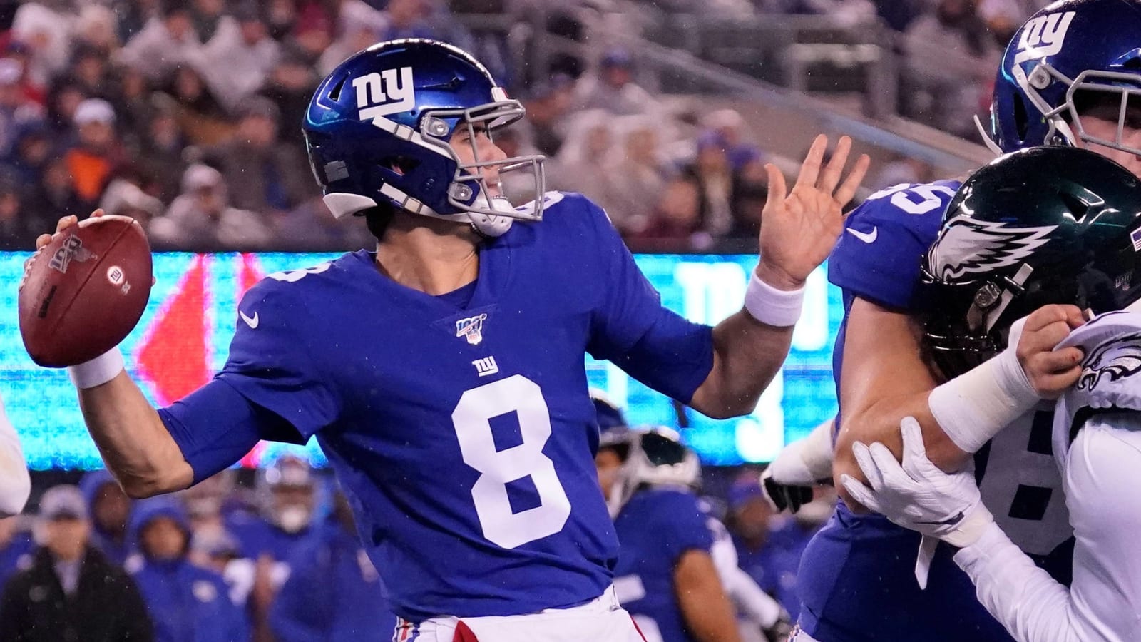 Daniel Jones Fumbles on 3rd-down Scramble