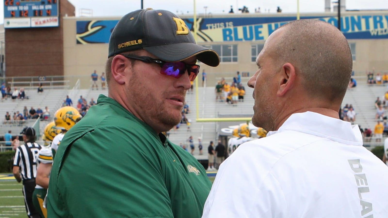 NDSU coach Matt Entz gets in staffer's face during playoff game