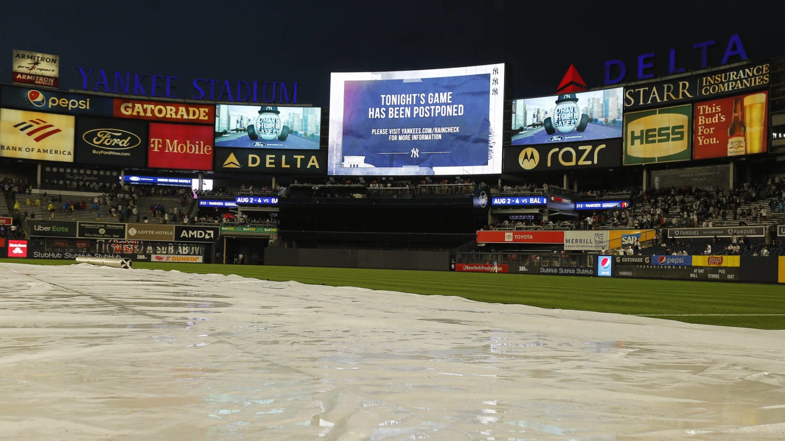 Here is how Yankee Stadium looks amid flooding in N.Y.