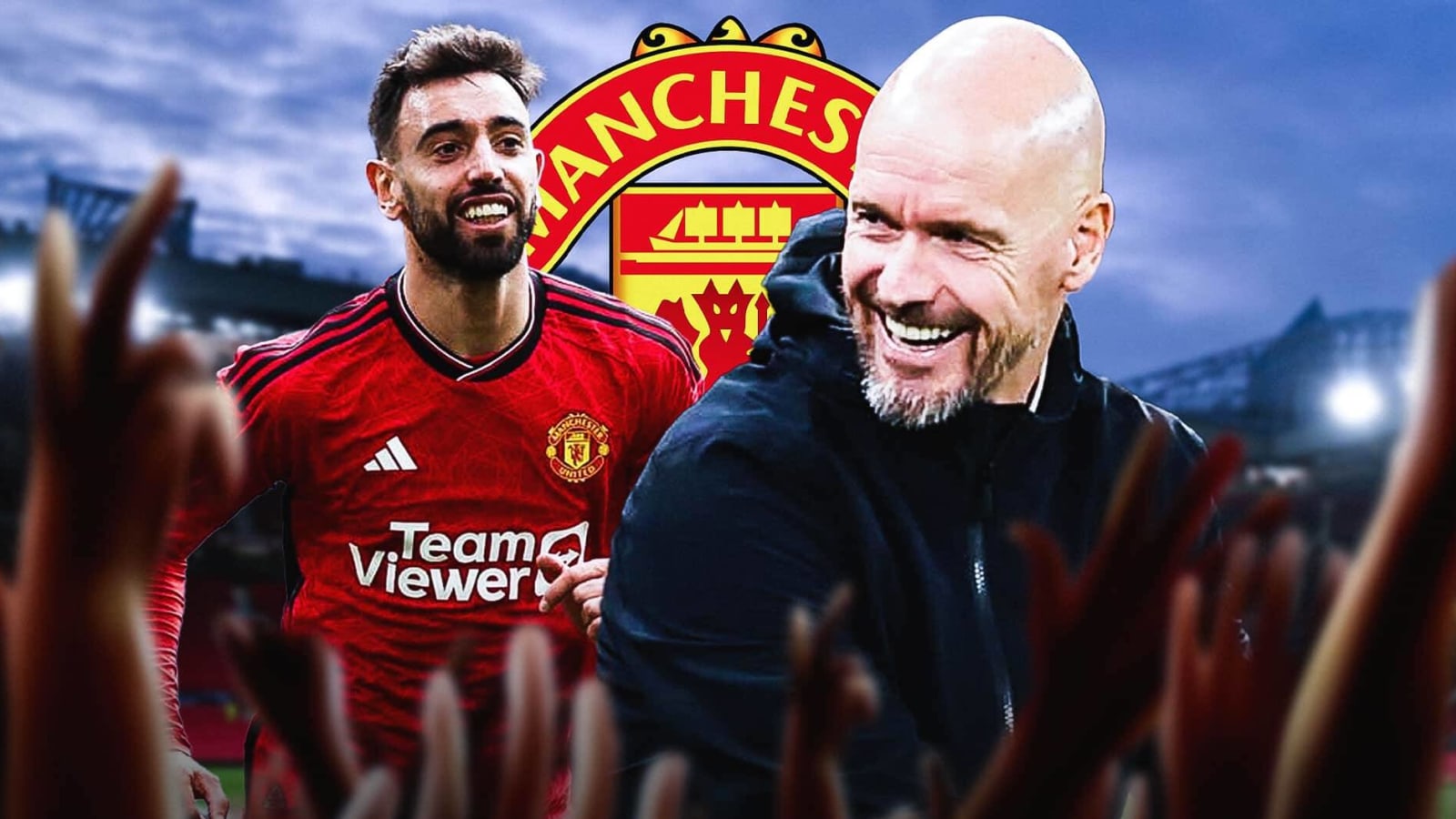 Manchester United duo Erik ten Hag and Bruno Fernandes involved in an awkward moment