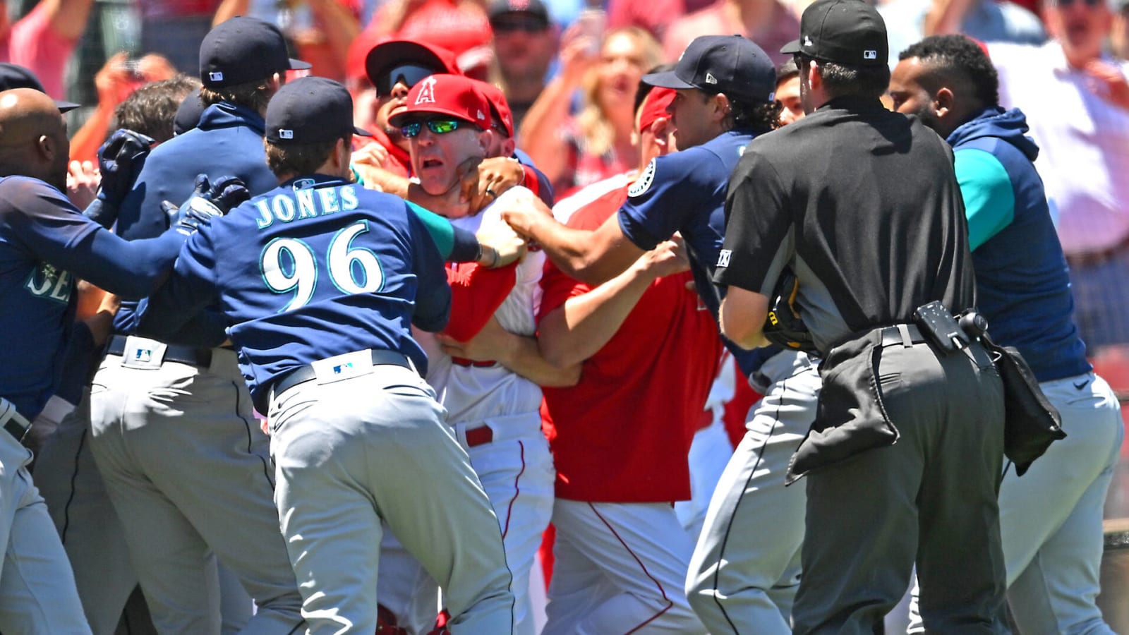 12 suspensions announced after Angels-Mariners brawl