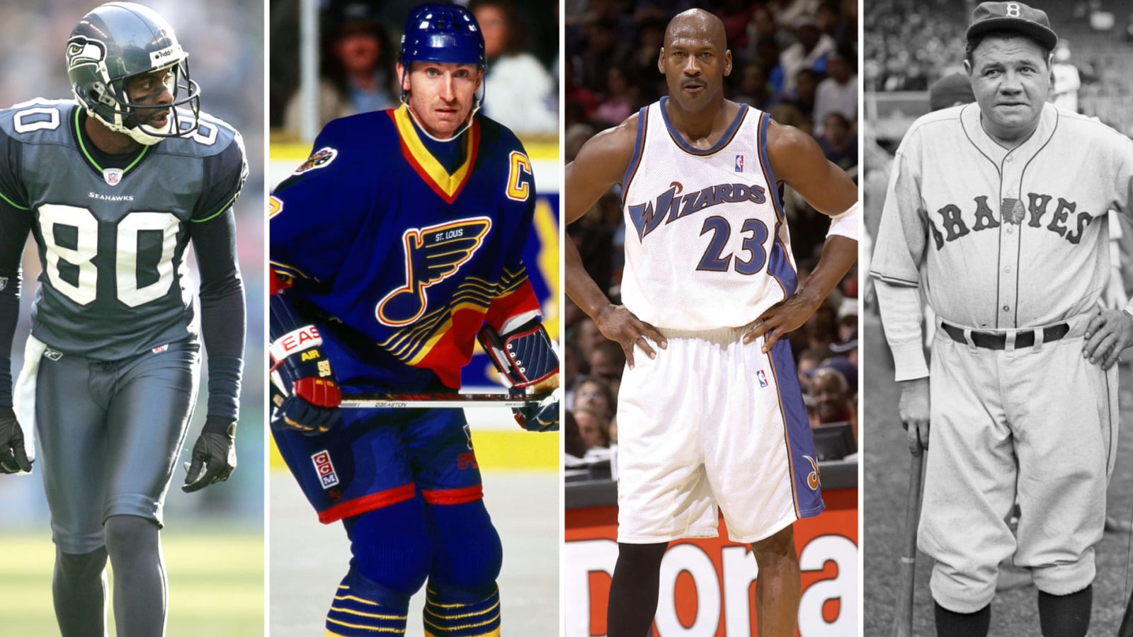 75 iconic superstar athletes wearing unusual & unfamiliar uniforms