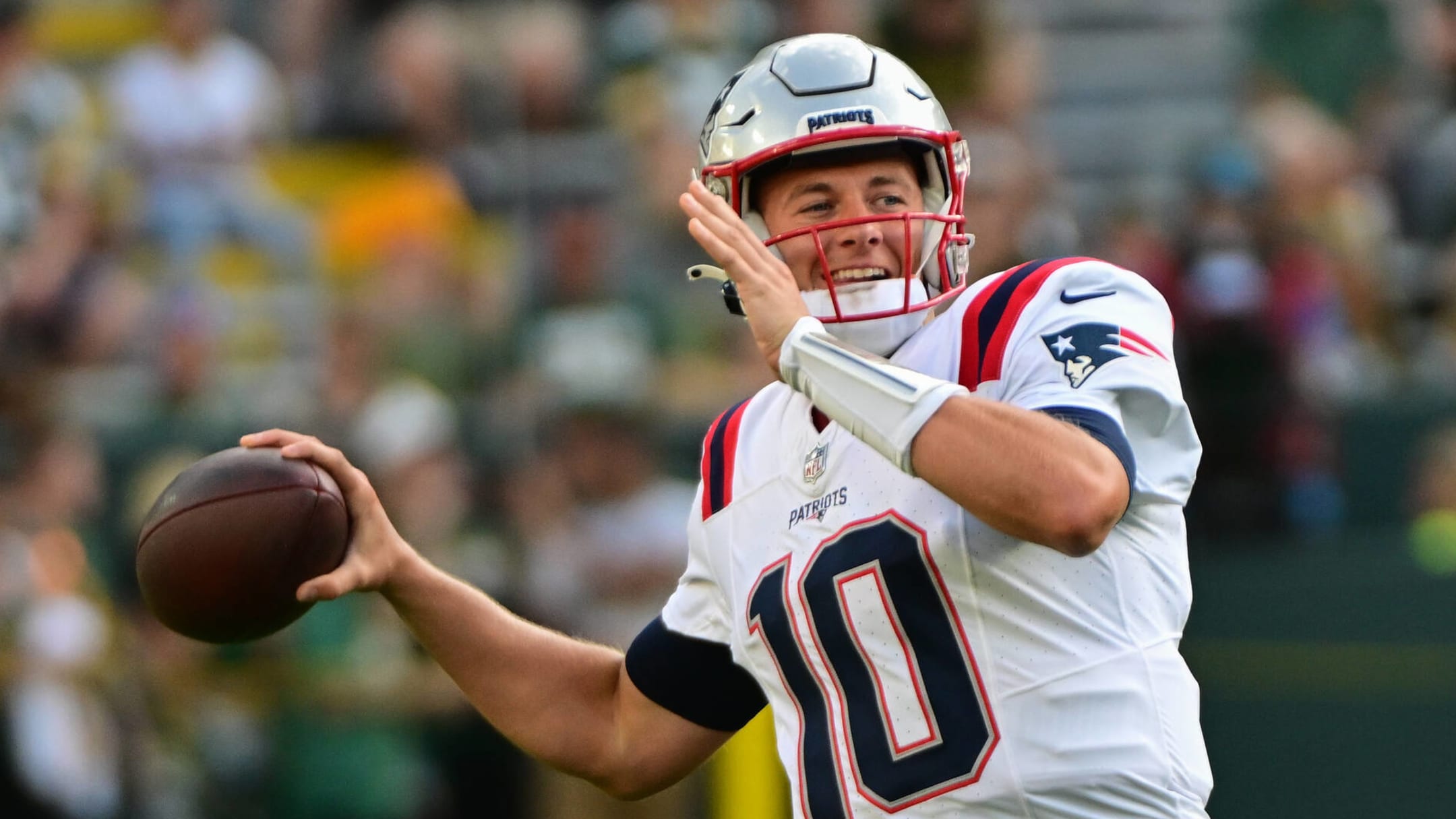 Tom Brady trades in his football for a soccer ball