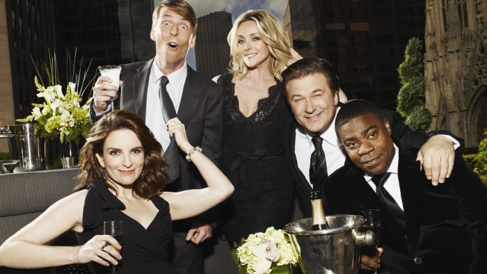 "30 Rock" (available to stream on Hulu), "Unbreakable Kimmy Schmidt" (available to stream on Netflix), and "Great News" (available to stream on Netflix)
