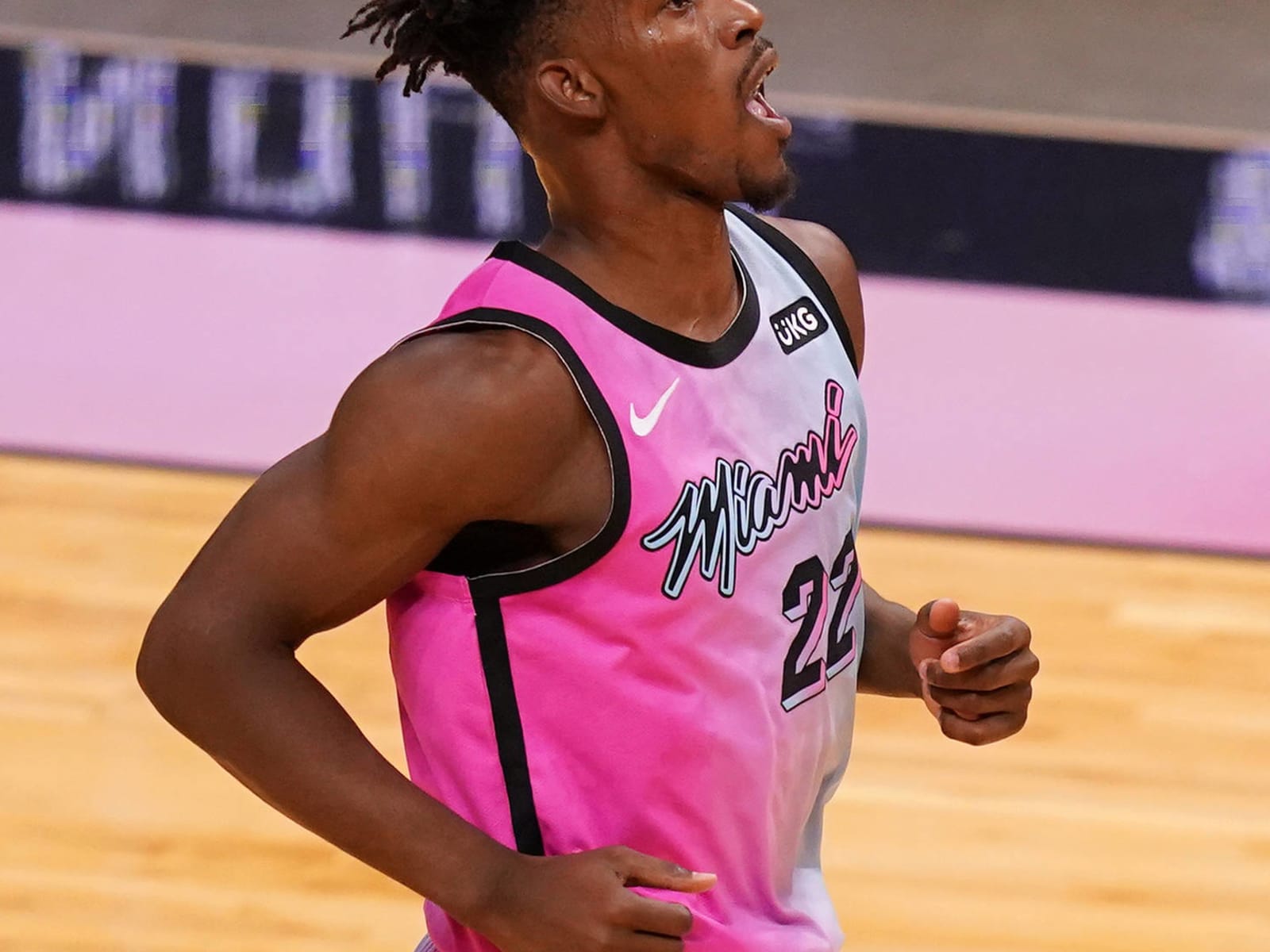 JIMMY BUTLER MIAMI HEAT PINK AND BLUE VICE CITY EDITION JERSEY