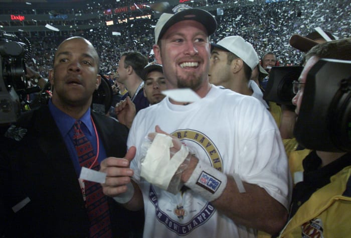 Super Bowl XXXV: Trent Dilfer, Baltimore Ravens, and Kerry Collins, New York Giants