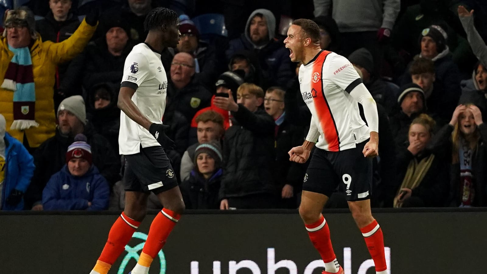 Watch as Luton Town score highly controversial equaliser at relegation rivals Burnley