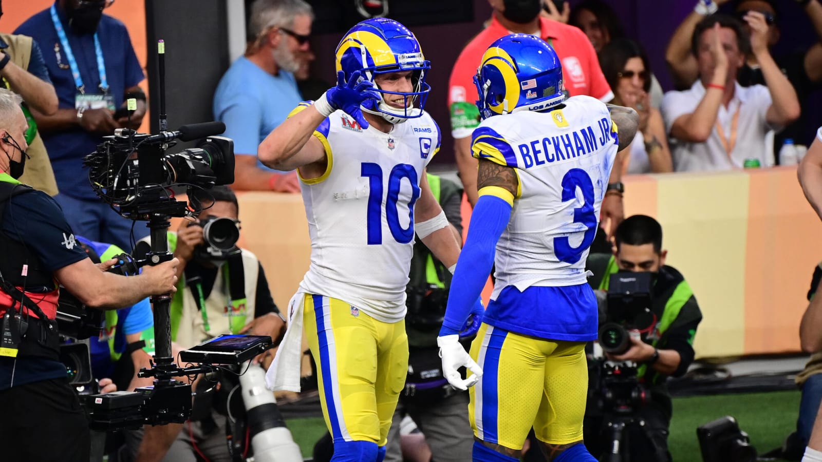 Cooper Kupp and Odell Beckham Jr. Los Angeles Rams Unsigned Super Bowl LVI  Spotlight Photograph