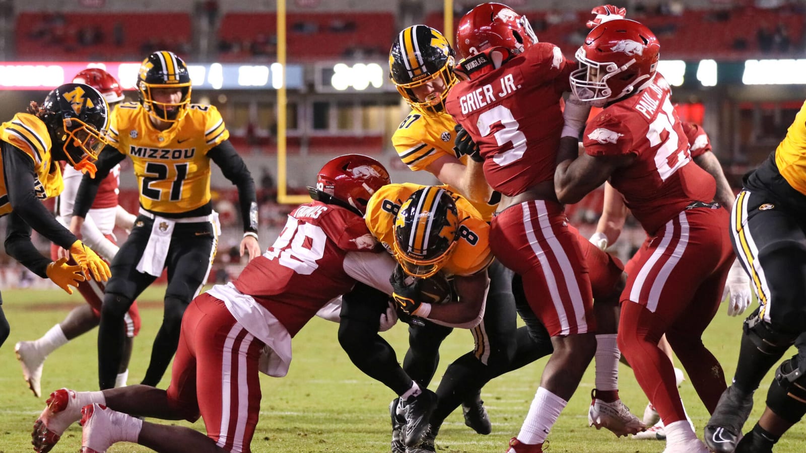 Three ejected after Missouri-Arkansas game descends into chaos