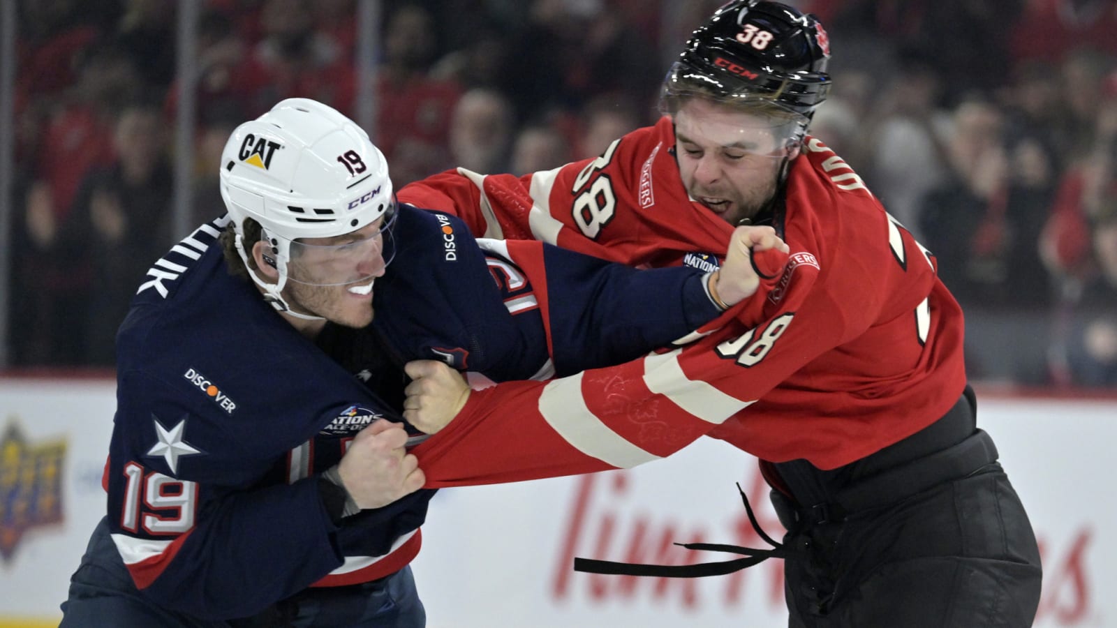 Brandon Hagel reveals Tkachuk comments that started fight to begin Team Canada vs USA