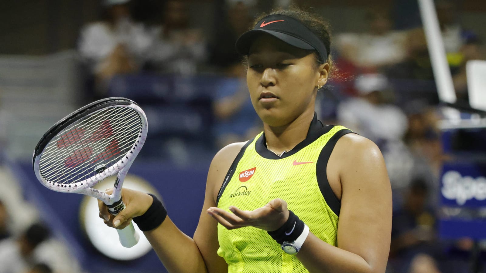 Naomi Osaka apologizes for smashing racket multiple times in loss