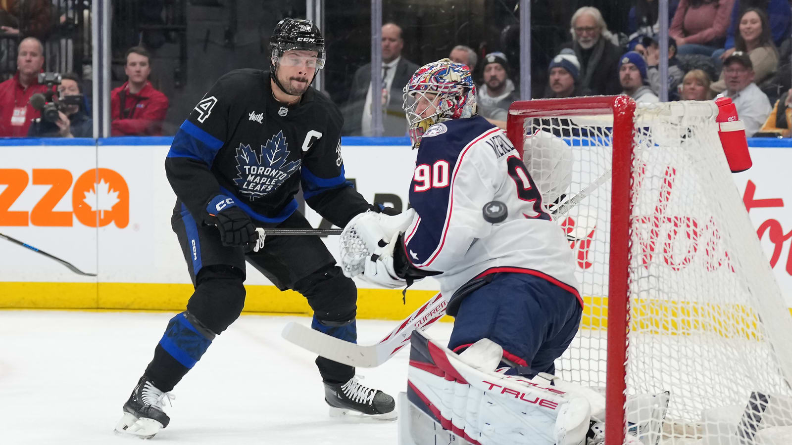 Auston Matthews Penalized After Unusual Incident with Blue Jackets Goalie&#39;s Stick