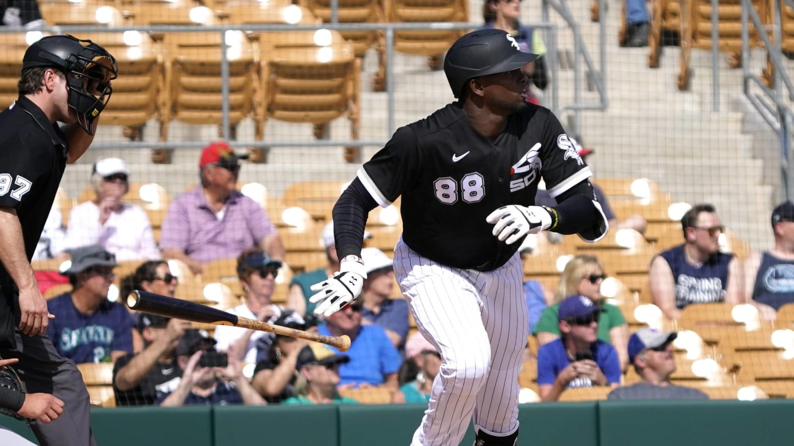 Watch: White Sox top prospect Luis Robert blasts homer while falling down