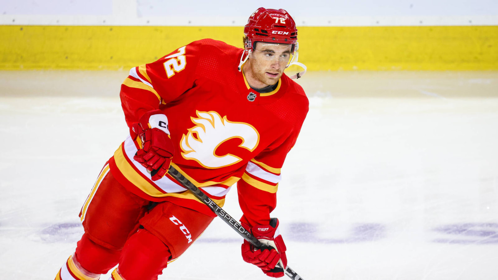 Calgary Flames prospect Jeremie Poirier is back practising with the Wranglers