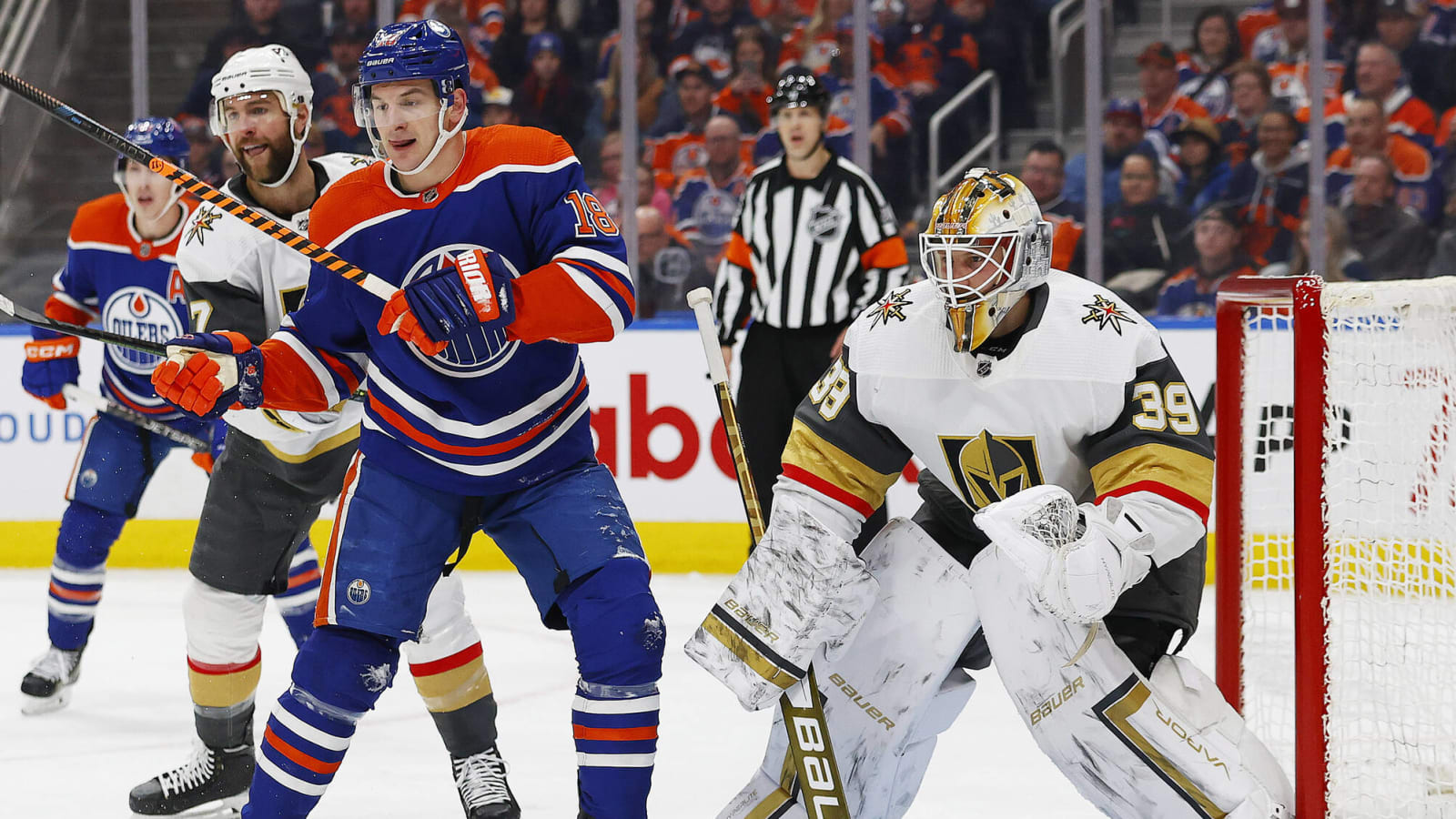 Oilers caught puck watching in OT, fall 43 to the Golden Knights