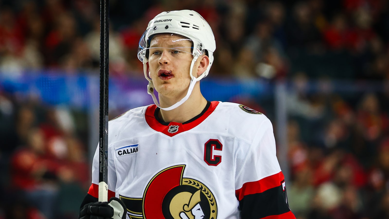 Brady Tkachuk Takes Down Conor Garland With Ease With Unbelievable Show Of Strength