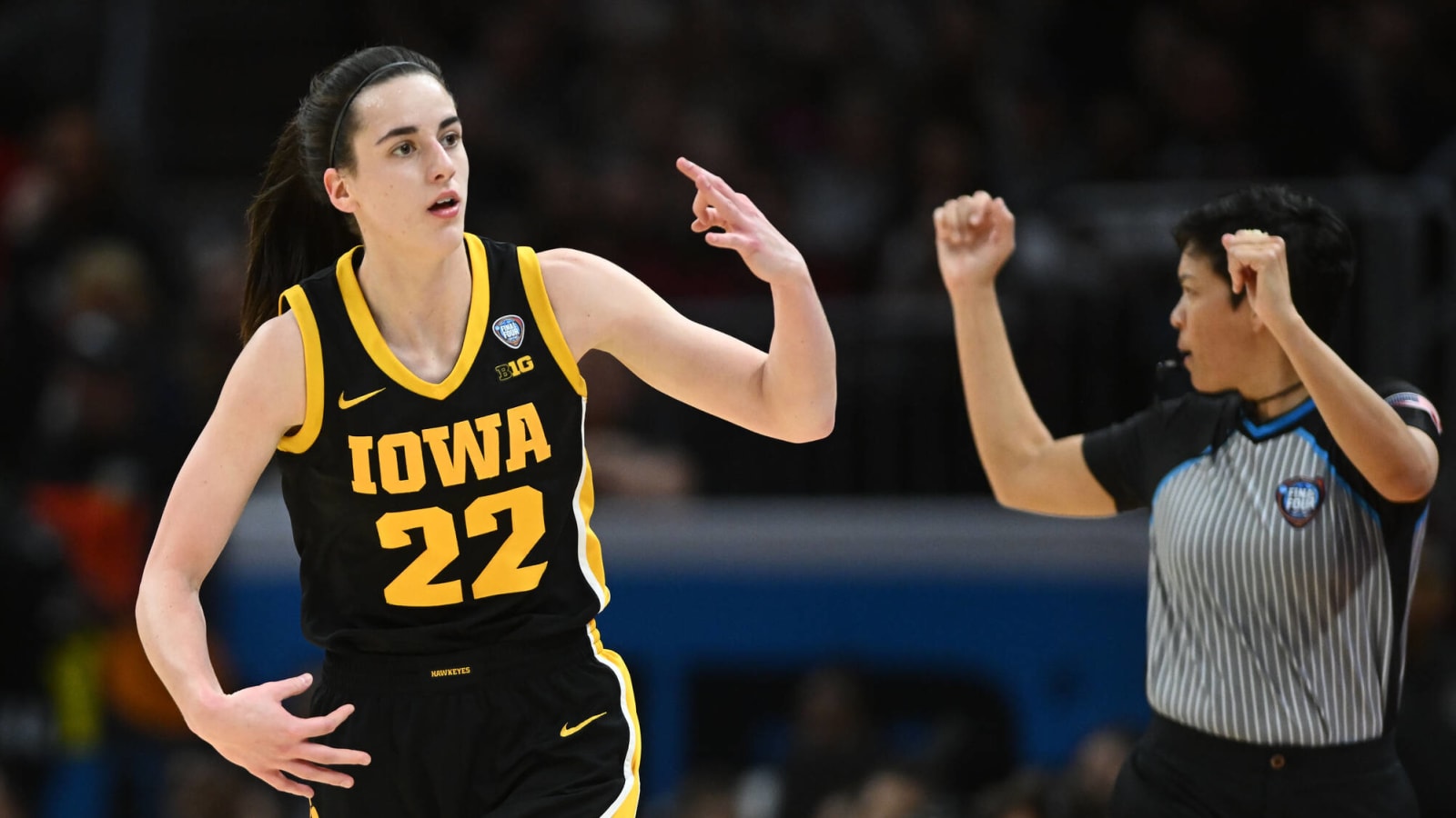 Chiefs DT Chris Jones shows support for Iowa star Caitlin Clark during Women&#39;s Final Four Championship