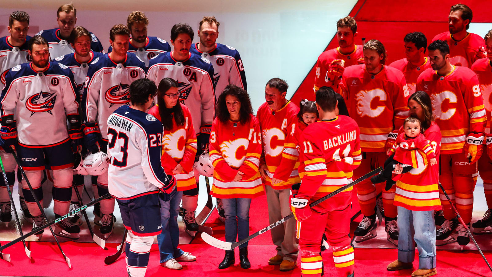 Flames and Blue Jackets Pay Tribute to Johnny Gaudreau