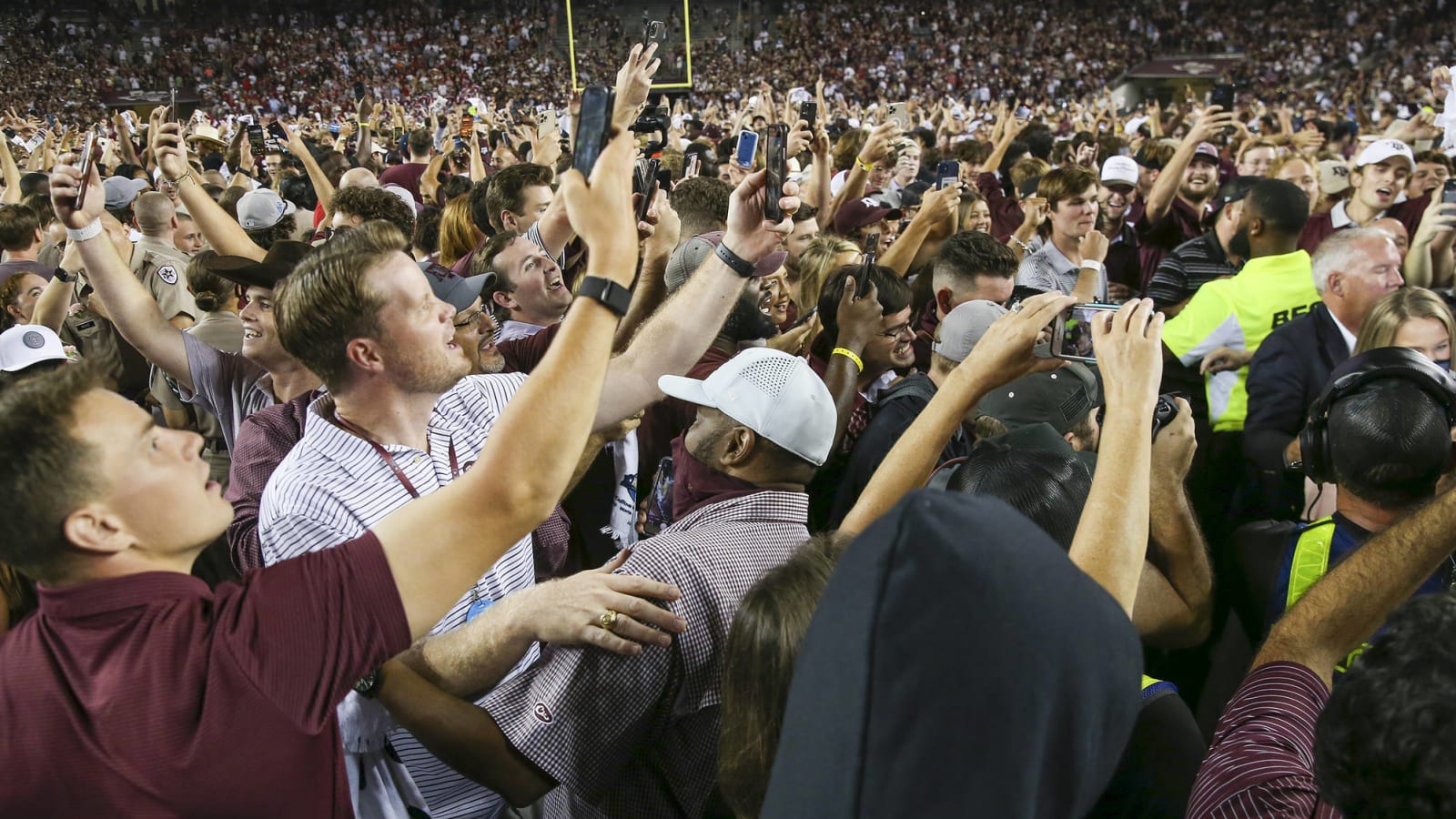 Texas A&M fined for fans storming field after win over Bama