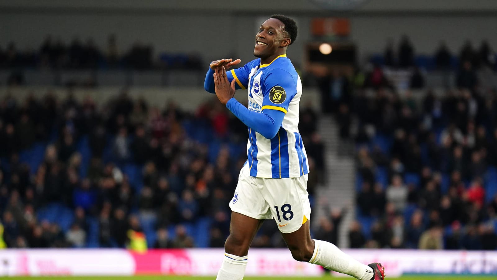 Watch: Brighton’s Welbeck crashes shot against the bar with Man City keeper beaten
