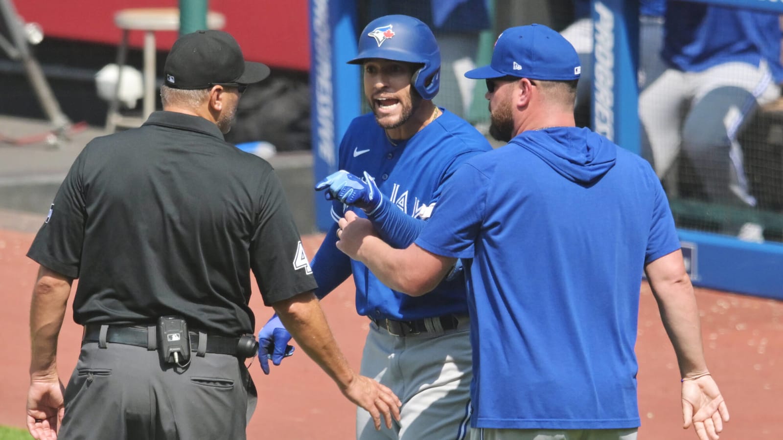 Blue Jays outfielder, manager ejected after arguing call