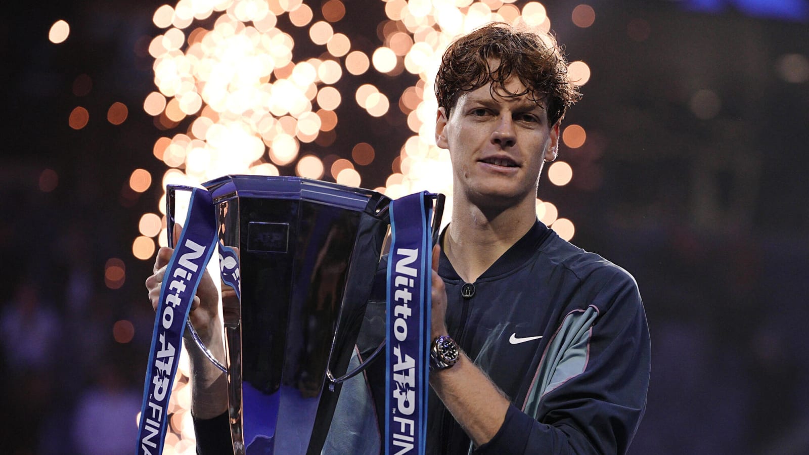 Watch: Jannik Sinner gets emotional as Turin crowd sings his name before his speech at the ATP Finals