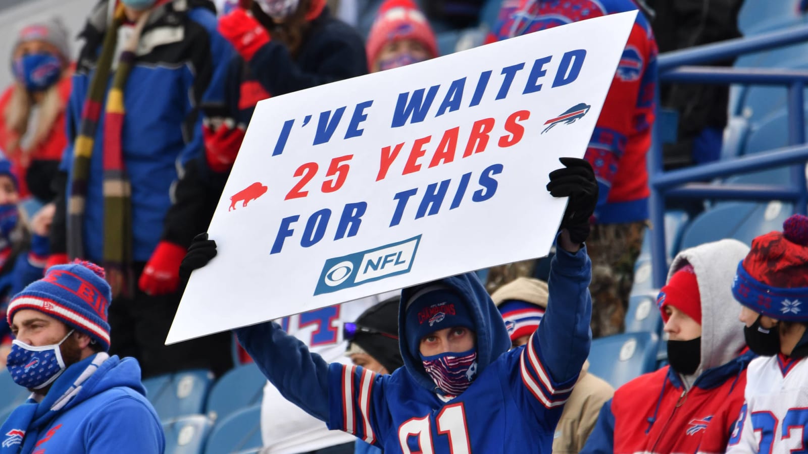 Buffalo displaying tables in Bills merchandise sections